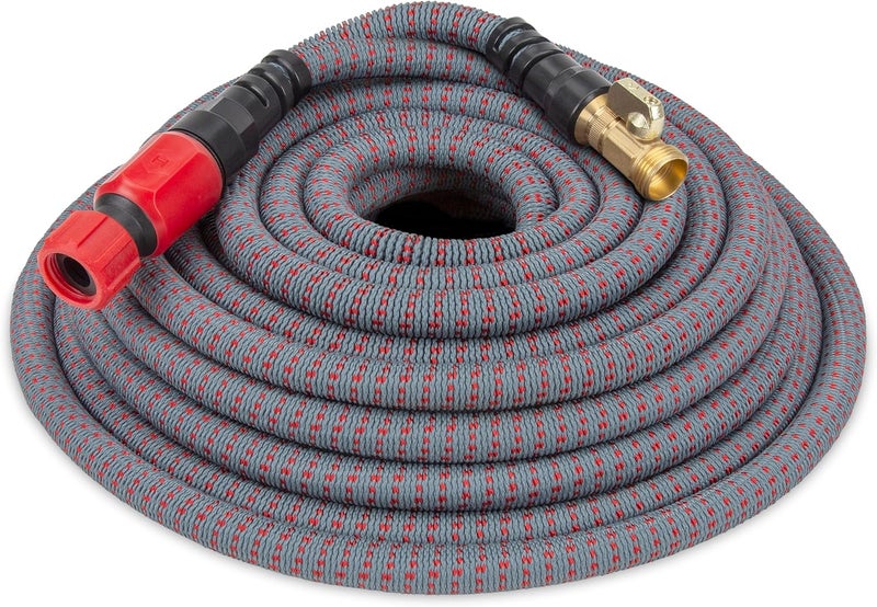 Hydrotech 5/8" 200 ft Expandable Garden Hose - Flexible, Lightweight, Durable and Burst-Proof Hose with Reinforced Latex Core and Solid Brass Fittings - Great for Lawn Care, Garden, and Car Washing - Image 1